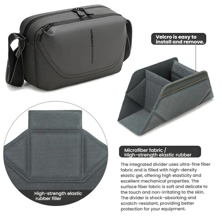 QISEMIAN All-in-One Mens Photography Sling Bag with Removable Camera Insert & Tripod Holder