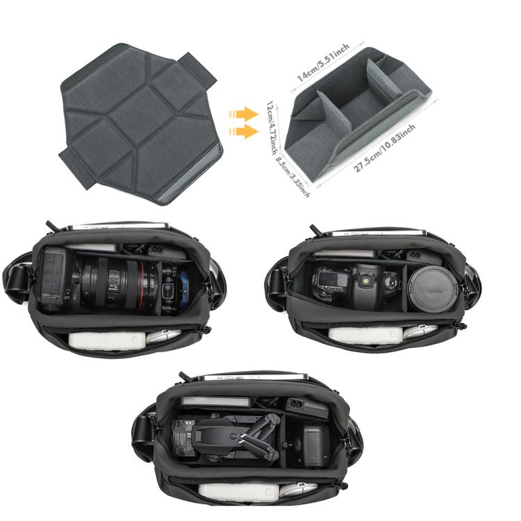 QISEMIAN All-in-One Mens Photography Sling Bag with Removable Camera Insert & Tripod Holder