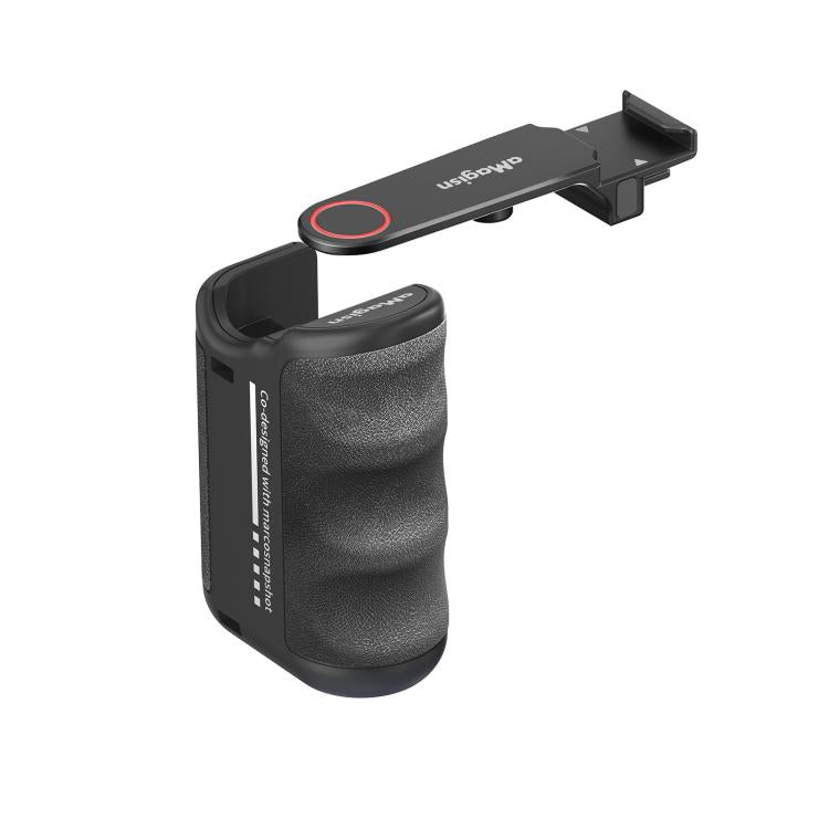 aMagisn Street Photography Handle Grip for DJI Action 5 Pro/Action 4/Action 3, Compatible with Original Camera Cage, Plastic Version, Metal Black, Metal Gray