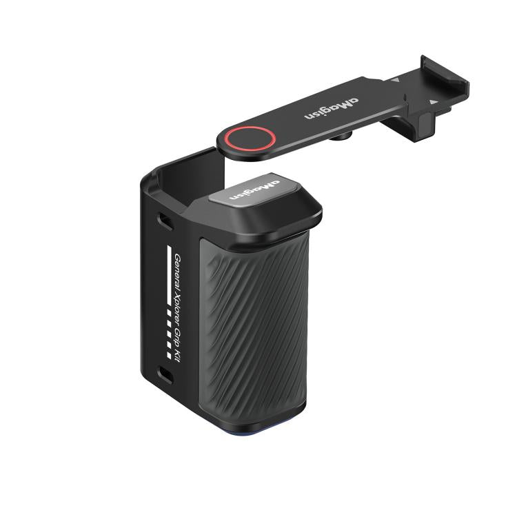 aMagisn Street Photography Handle Grip for DJI Action 5 Pro/Action 4/Action 3, Compatible with Original Camera Cage, Plastic Version, Metal Black, Metal Gray