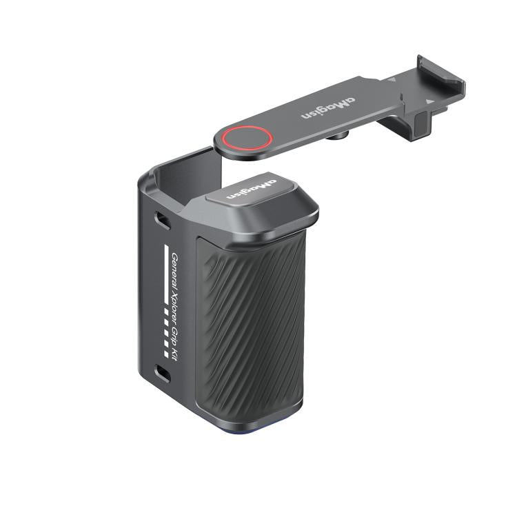 aMagisn Street Photography Handle Grip for DJI Action 5 Pro/Action 4/Action 3, Compatible with Original Camera Cage, Plastic Version, Metal Black, Metal Gray