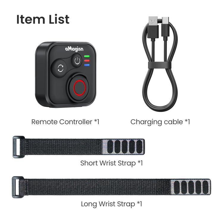aMagisn Bluetooth Remote Shutter for DJI Osmo Action 6/Action 5 Pro/Action 4/Osmo 360, AA28