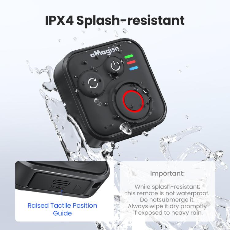 aMagisn Bluetooth Remote Shutter for DJI Osmo Action 6/Action 5 Pro/Action 4/Osmo 360, AA28