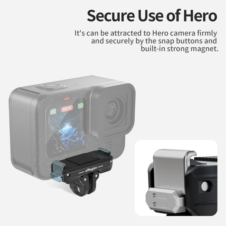 aMagisn Metal Magnetic Quick Release Kit For GoPro HERO12 Black /11 Black /11 Black mini /10 Black /9 Black /8 Black / Max