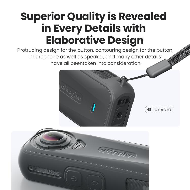 For Insta360 X4 Air Camera, aMagisn Silicone Case Black, aMagisn Silicone Case Gray, aMagisn Silicone Case & Lens Cap Black, aMagisn Silicone Case & Lens Cap Gray