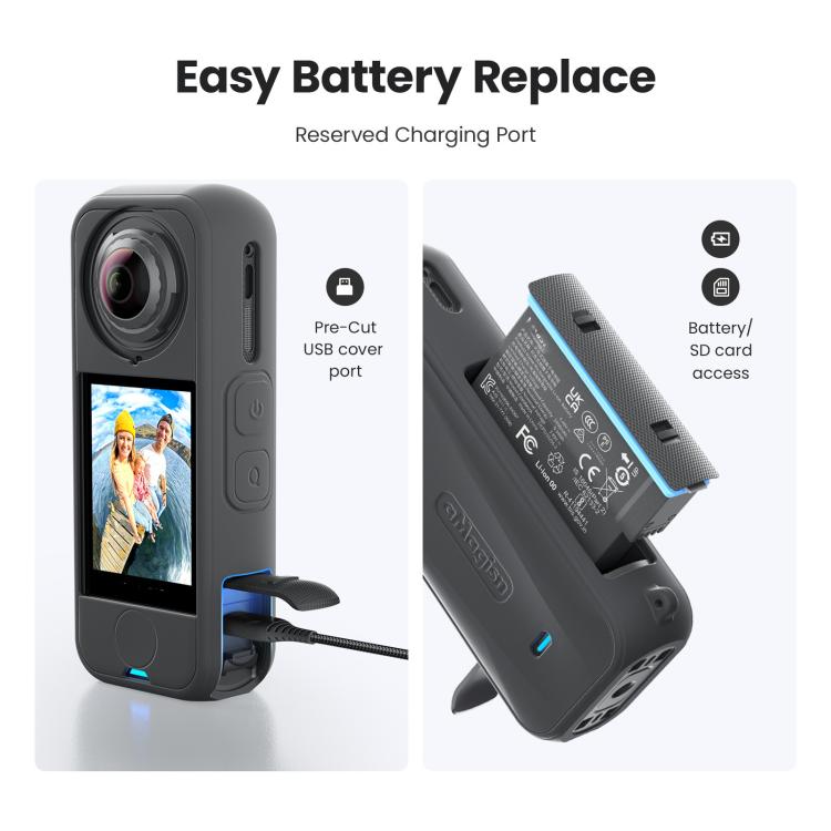 For Insta360 X4 Air Camera, aMagisn Silicone Case Black, aMagisn Silicone Case Gray, aMagisn Silicone Case & Lens Cap Black, aMagisn Silicone Case & Lens Cap Gray