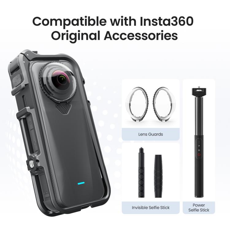 For Insta360 X4 Air AMagisn Camera Cage Plastic Expansion Frame With Windproof Foam