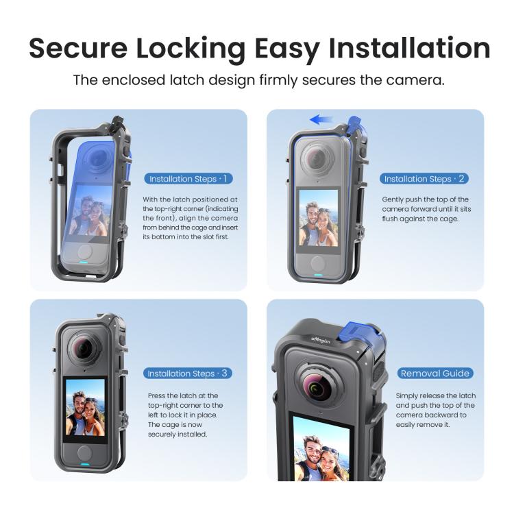 For Insta360 X4 Air AMagisn Camera Cage Plastic Expansion Frame With Windproof Foam