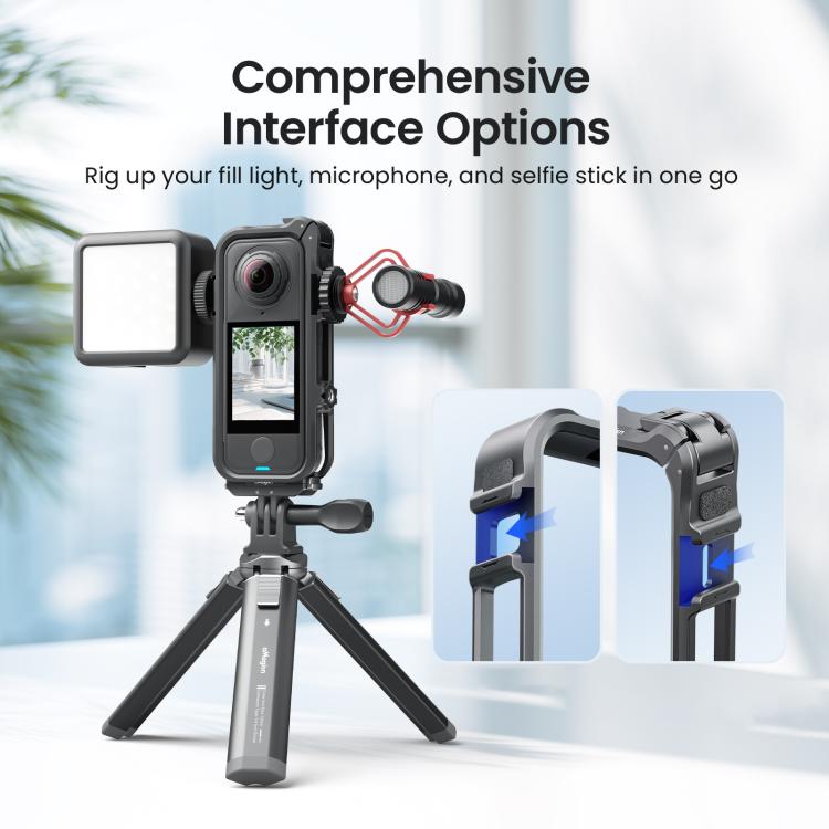 For Insta360 X4 Air AMagisn Camera Cage Plastic Expansion Frame With Windproof Foam