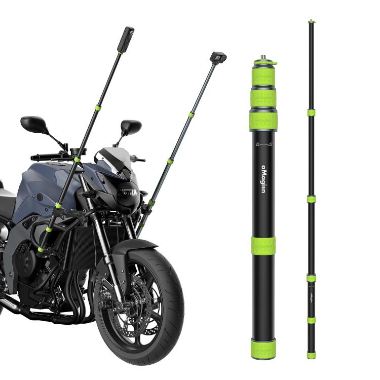 aMagisn 1.1m Aluminum Telescopic Selfie Stick for Cycling Photography Camera Monopod, Only Stick, With Trekking Pole Tip