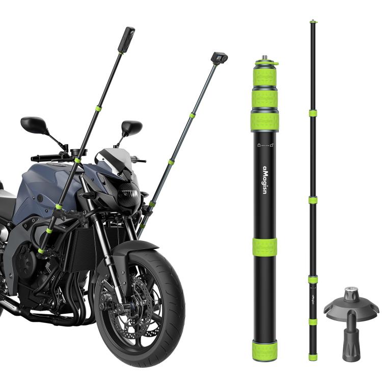 aMagisn 1.1m Aluminum Telescopic Selfie Stick for Cycling Photography Camera Monopod, Only Stick, With Trekking Pole Tip