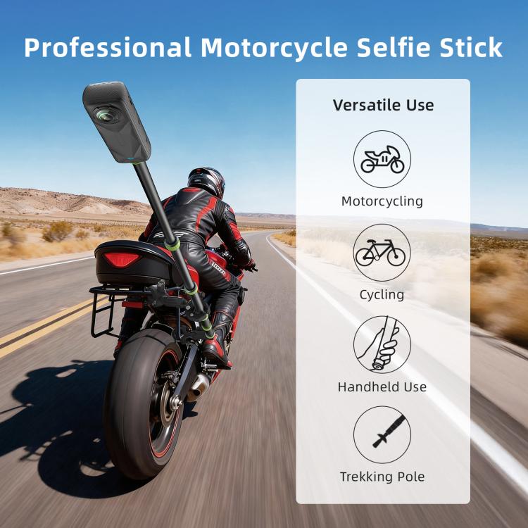 aMagisn 1.1m Aluminum Telescopic Selfie Stick for Cycling Photography Camera Monopod, Only Stick, With Trekking Pole Tip