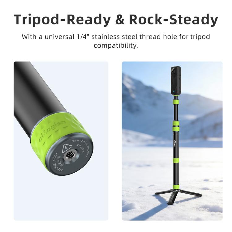 aMagisn 1.1m Aluminum Telescopic Selfie Stick for Cycling Photography Camera Monopod, Only Stick, With Trekking Pole Tip