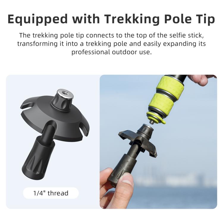 aMagisn 1.1m Aluminum Telescopic Selfie Stick for Cycling Photography Camera Monopod, Only Stick, With Trekking Pole Tip