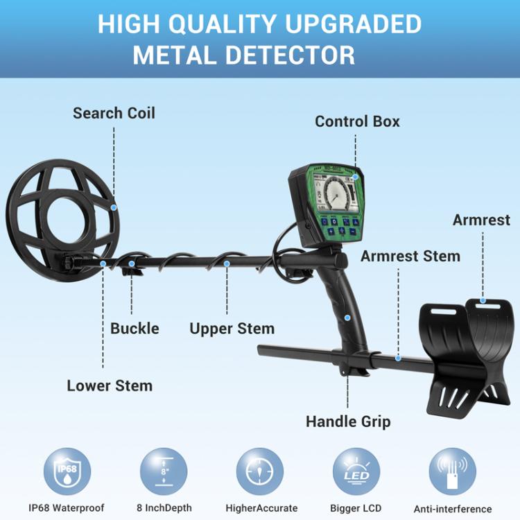 Goint MD6012 Outdoor Waterproof Metal Detector High-Precision Treasure Hunting Device, MD6012