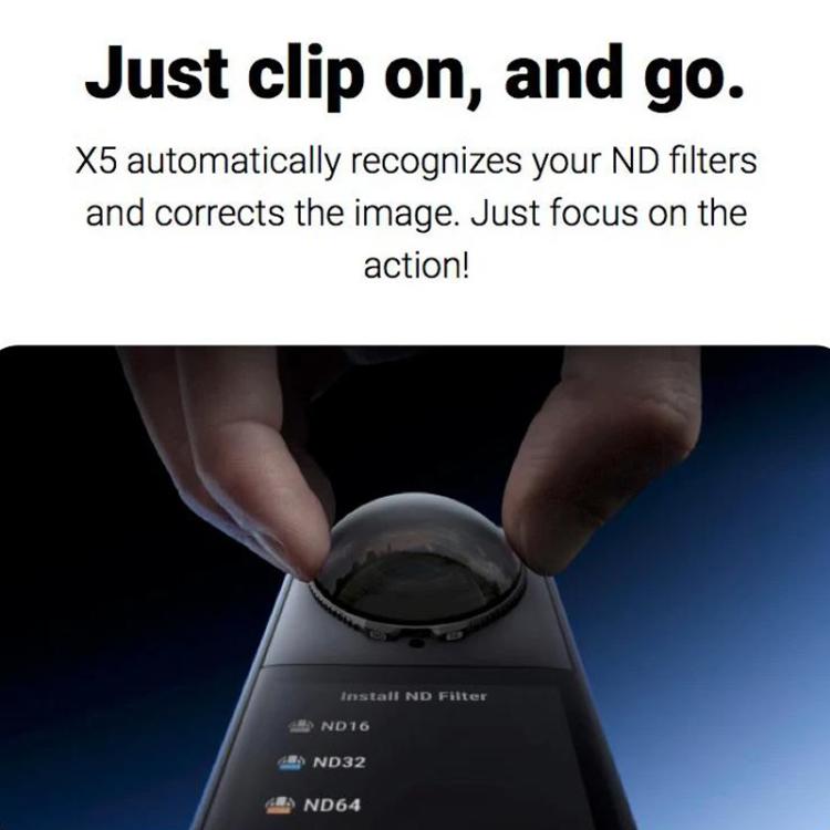 For Insta360 X5 2pcs /Box Panoramic Action Camera Filters Neutral Density Filters Glass Protective Filters, ND16, ND32, ND64