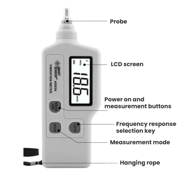 SMART SENSOR Portable Handheld Motor Vibration Analyzer, SMART SENSOR AS63A