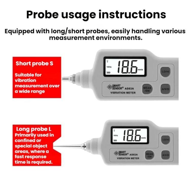 SMART SENSOR Portable Handheld Motor Vibration Analyzer, SMART SENSOR AS63A
