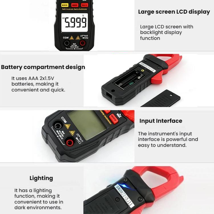 SMART SENSOR High-Precision Digital Display DC Clamp Multimeter, ST822