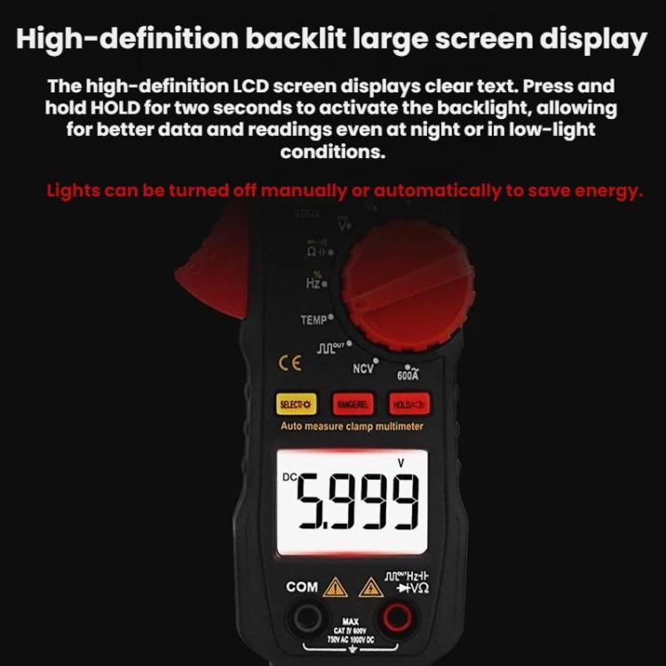 SMART SENSOR High-Precision Digital Display DC Clamp Multimeter, ST822