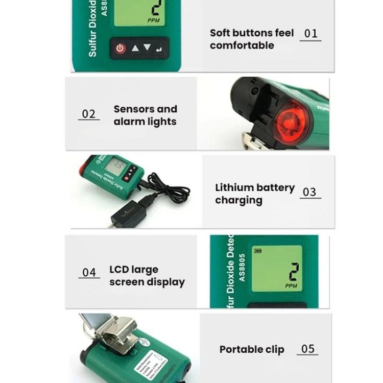 SMART SENSOR Sulfur Dioxide Gas Concentration Digital Display Detector, AS8805