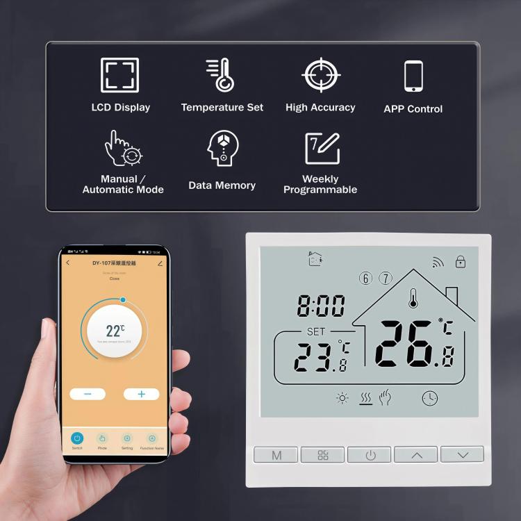 WIFI Floor Thermostat Support Tuya Smart Home App Remote Control Underfloor Heating Temperature Regulator, 220V 16A, 220V 3A