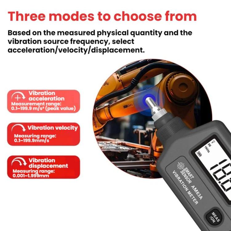 SMART SENSOR Explosion-Proof Handheld Portable High-Precision Motor Vibration Meter, SMART SENSOR AM63A