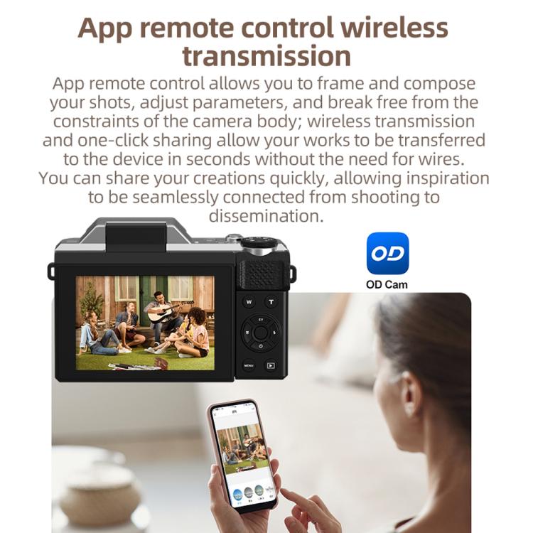 D27 4K Vlogging Camera 64MP Photo, 6x Optical Zoom, 180-Degree Flip Screen & WiFi Connectivity, D27 Black, D27 Brown
