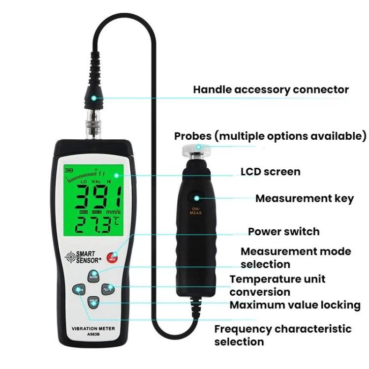 SMART SENSOR Portable Handheld Motor Vibration Meter, SMART SENSOR AS63B