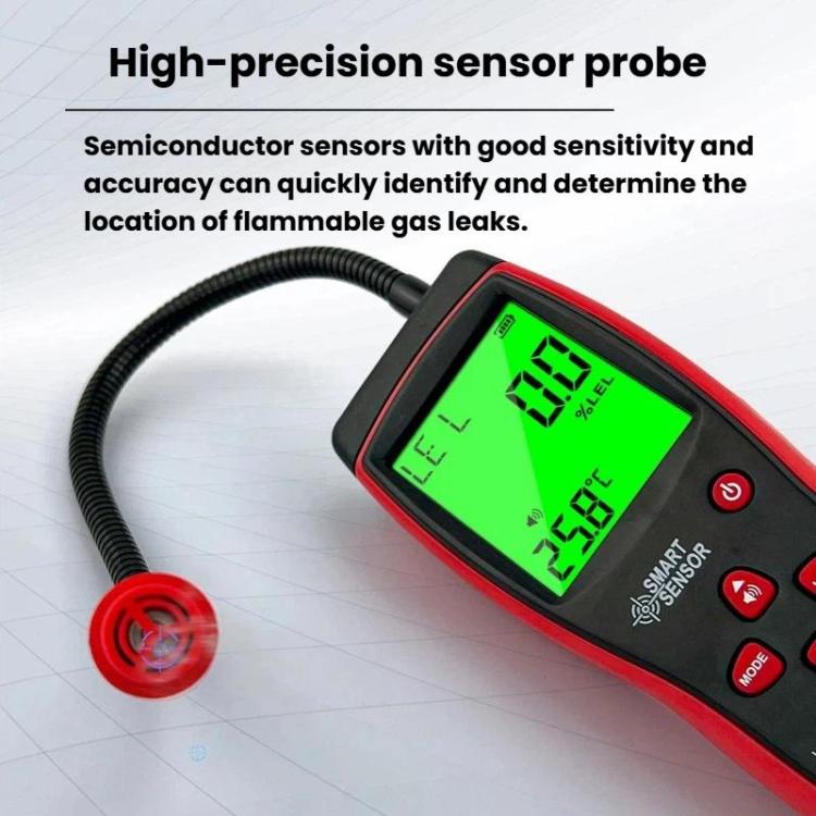 SMART SENSOR AS8800C Portable Digital Display Combustible Gas Detector High-Precision Alarm Gas Leak Detector, AS8800C