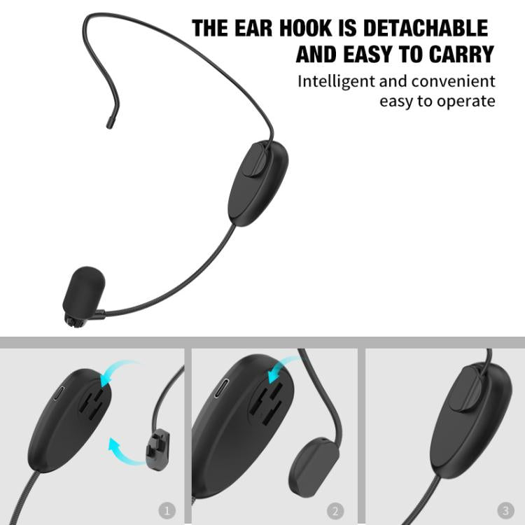 K-06 2.4G Head-Mounted Wireless Microphone Amplifier Headset, 1 in 1, 1 in 2