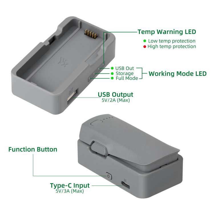 YX Single-Port Charger Battery Storage USB Charger, For DJI Neo 2