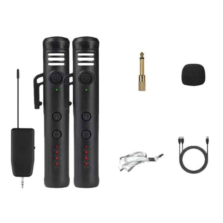 DIYO-1136 Handheld Wireless Condenser Microphone With Power Display Teaching Microphone & Voice Amplifier, 1 in 1 6.5mm, 1 in 2 6.5mm, 1 in 1 3.5mm, 1 in 2 3.5mm
