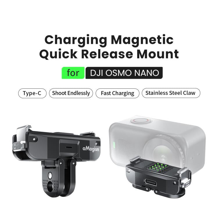 aMagisn TN02 Rechargeable Magnetic Quick-Release Base Action Camera Accessory, TN02