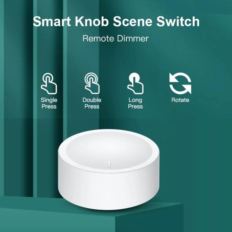 Zigbee Knob Button Scene Switch Magnetic Adhesive Free Placement Scene Dimming, Compatible With Home Assistant, ZG-101ZD