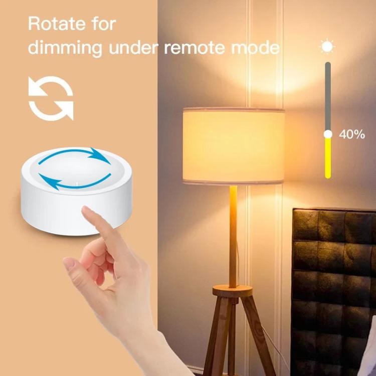 Zigbee Knob Button Scene Switch Magnetic Adhesive Free Placement Scene Dimming, Compatible With Home Assistant, ZG-101ZD