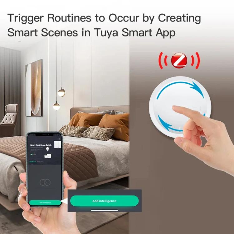 Zigbee Knob Button Scene Switch Magnetic Adhesive Free Placement Scene Dimming, Compatible With Home Assistant, ZG-101ZD