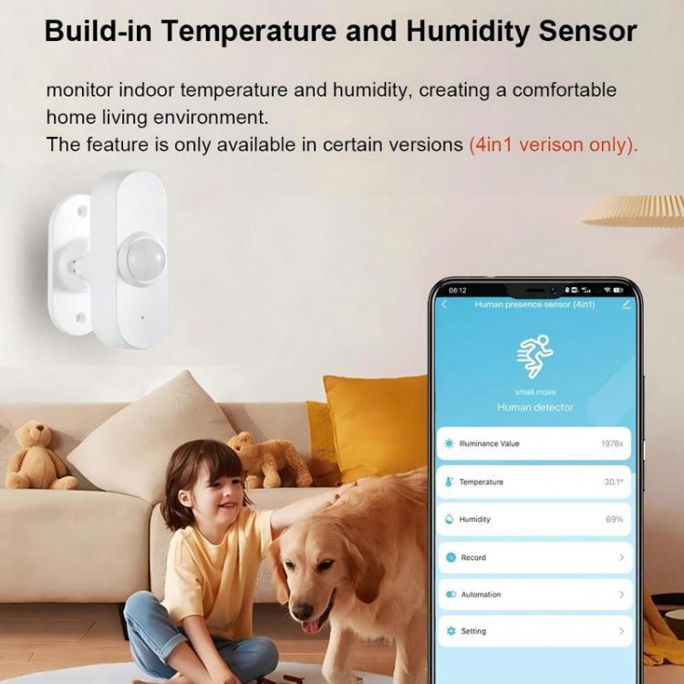 PIR+Light Sensor+Temperature/Humidity+USB Human Presence Sensor Zigbee Low-Power Temperature/Humidity Light Sensor, ZG-204ZH With 24GHz Millimeter Wave, ZG-204ZQ
