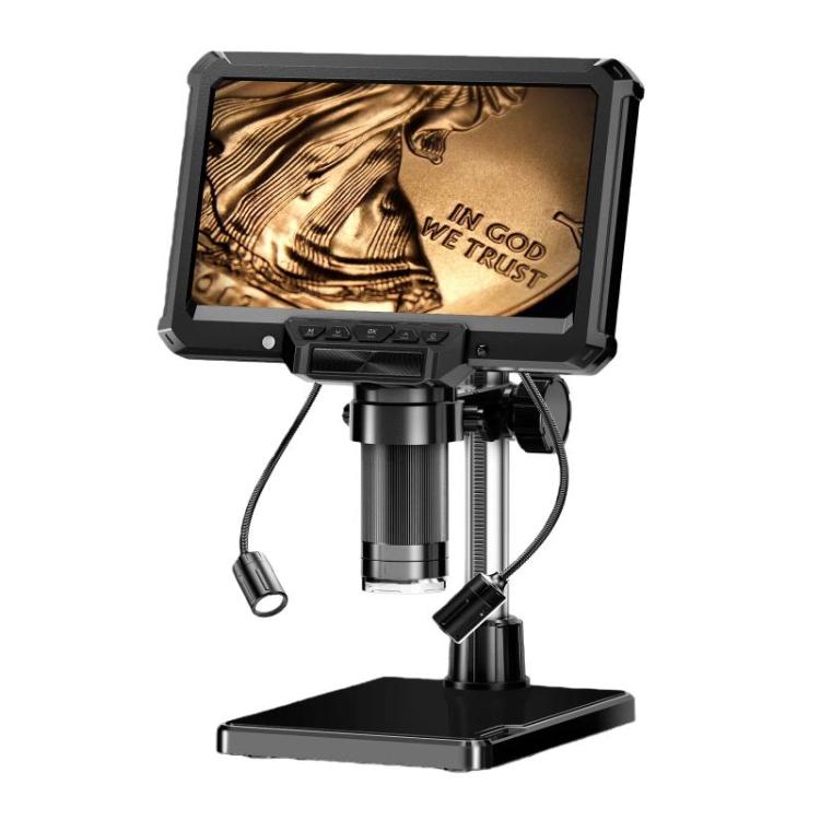 MK7 7 Inch Rotatable HD Display Digital Industrial Microscope Repair & Inspection Tool, Without Light, With Light