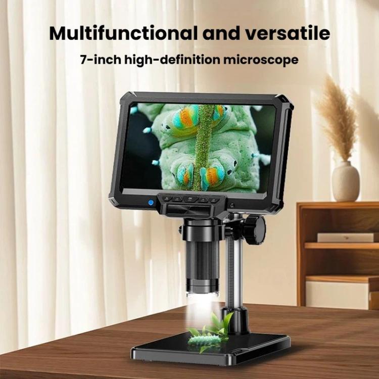 MK7 7 Inch Rotatable HD Display Digital Industrial Microscope Repair & Inspection Tool, Without Light, With Light