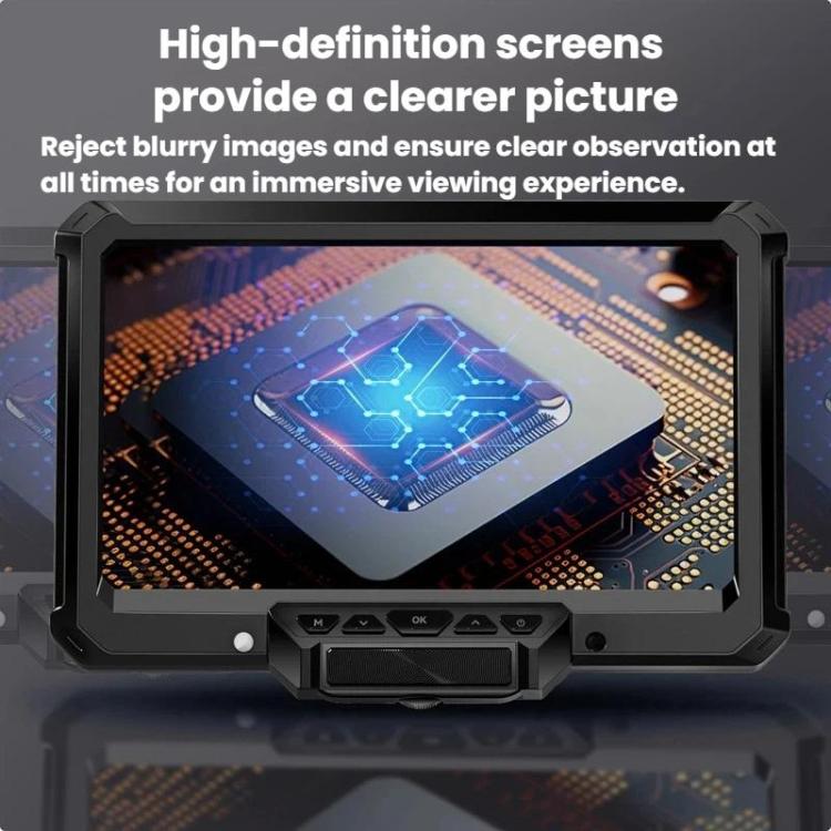 MK7 7 Inch Rotatable HD Display Digital Industrial Microscope Repair & Inspection Tool, Without Light, With Light