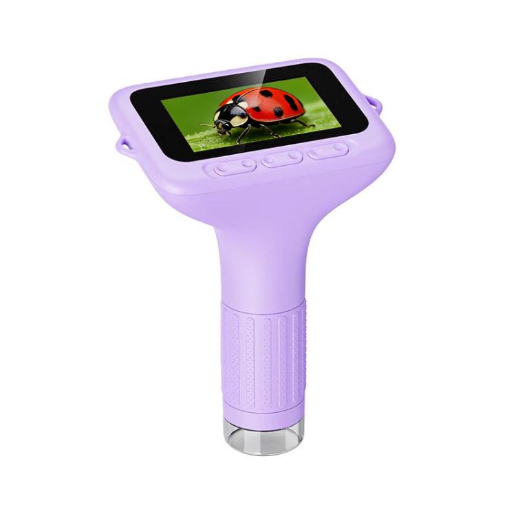 H385 3 Inch IPS Screen Handheld Digital Microscope Kids Manual Focus Microscope With Light
