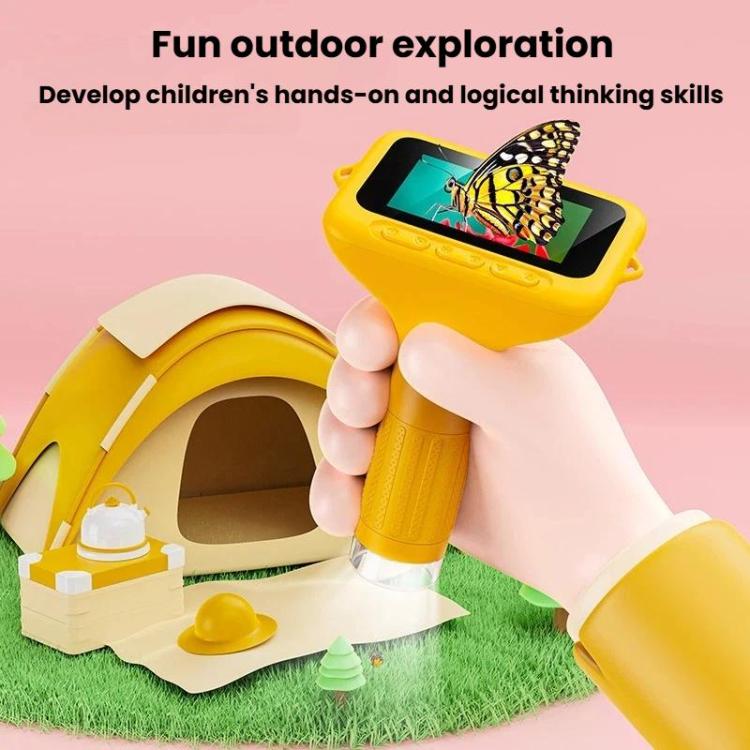 H385 3 Inch IPS Screen Handheld Digital Microscope Kids Manual Focus Microscope With Light