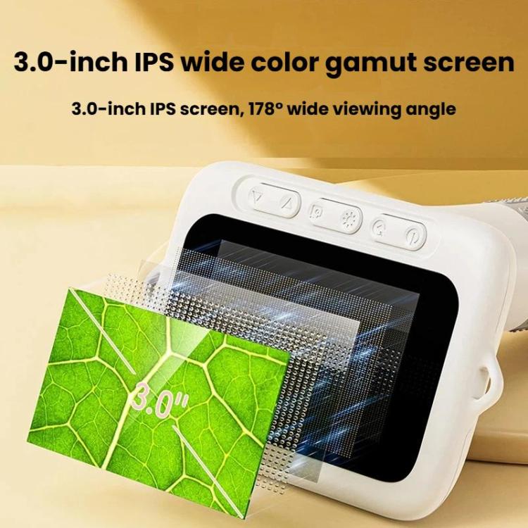 H385 3 Inch IPS Screen Handheld Digital Microscope Kids Manual Focus Microscope With Light