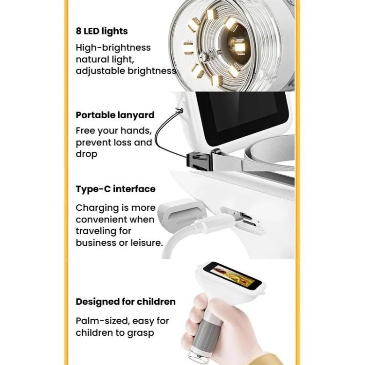H385 3 Inch IPS Screen Handheld Digital Microscope Kids Manual Focus Microscope With Light