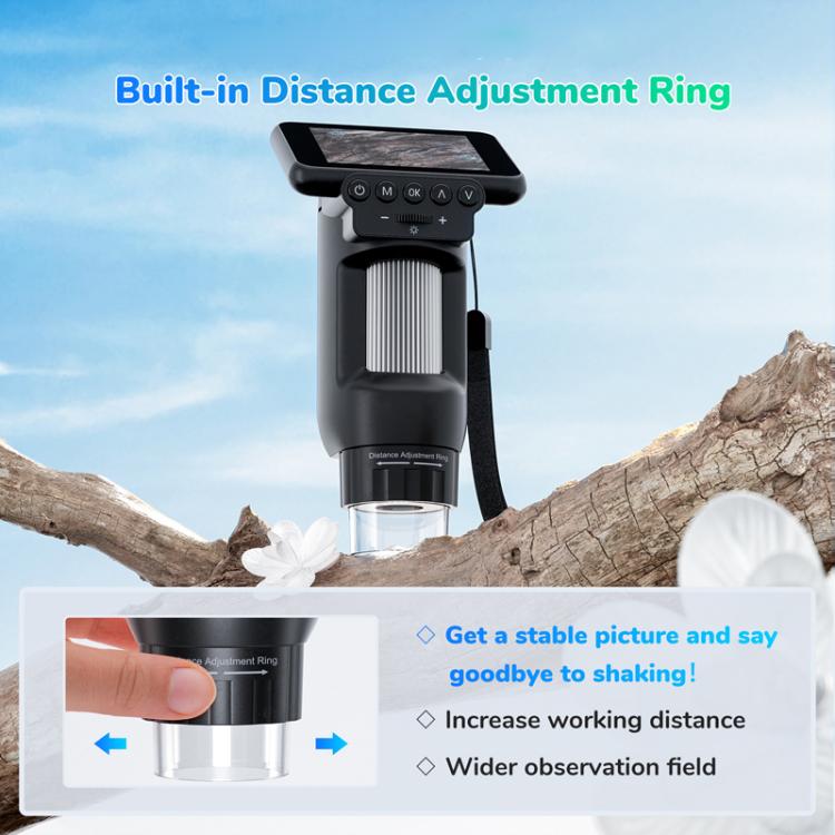 H013 2.8 Inch Digital Handheld HD Portable Electronic Microscope Rechargeable Kids Microscope With Light