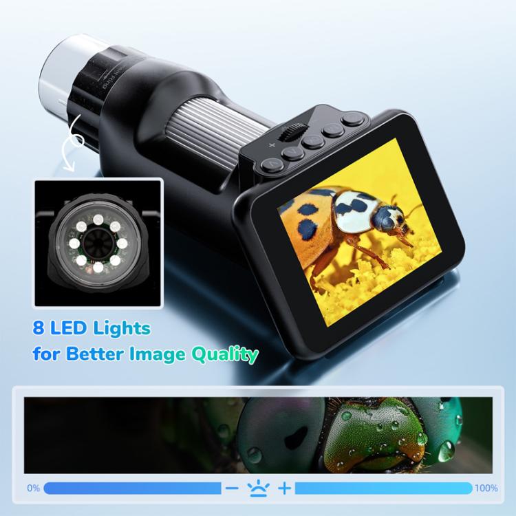 H013 2.8 Inch Digital Handheld HD Portable Electronic Microscope Rechargeable Kids Microscope With Light