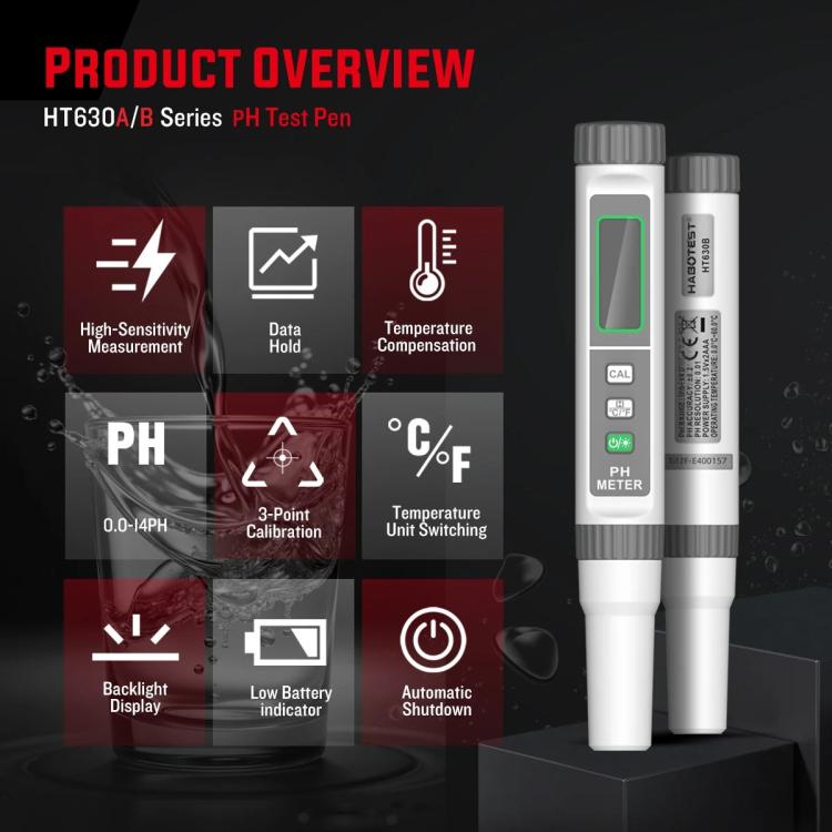 High-Precision PH Tester Water Quality Analyzer, HABOTEST HT630A, HABOTEST HT630B