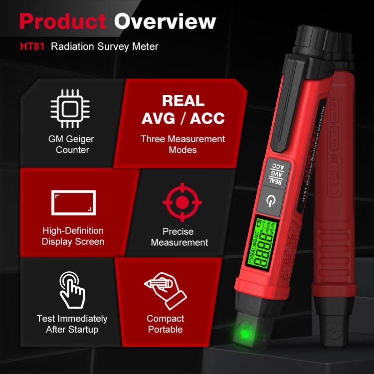 Nuclear Radiation Detection Pen Nuclear Contamination Meter Radioactive Material Detector, HT81