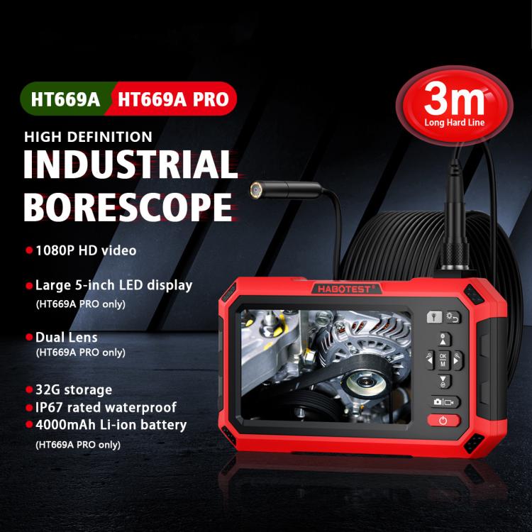Industrial Endoscope HD Camera Pipe Inspection Instrument, HABOTEST HT669A, HABOTEST HT669A-PRO